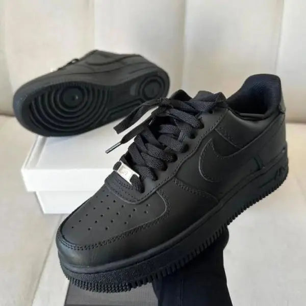 Nik e Airforce 1 Short Leather Black Women With Bustbag Bill Fixx Only