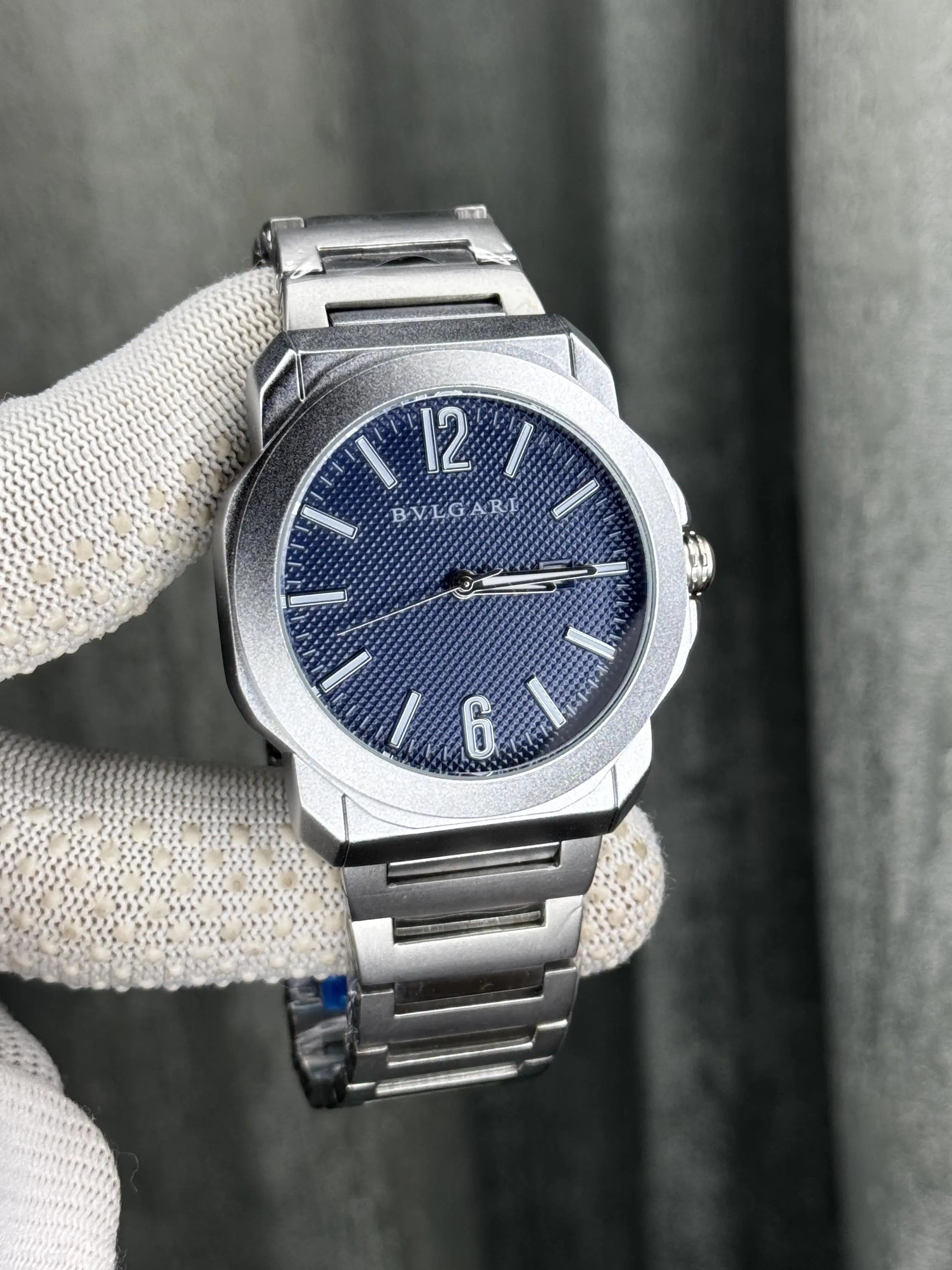 Bvlgari Octo Roma Silver Blue Premium Watch Main image