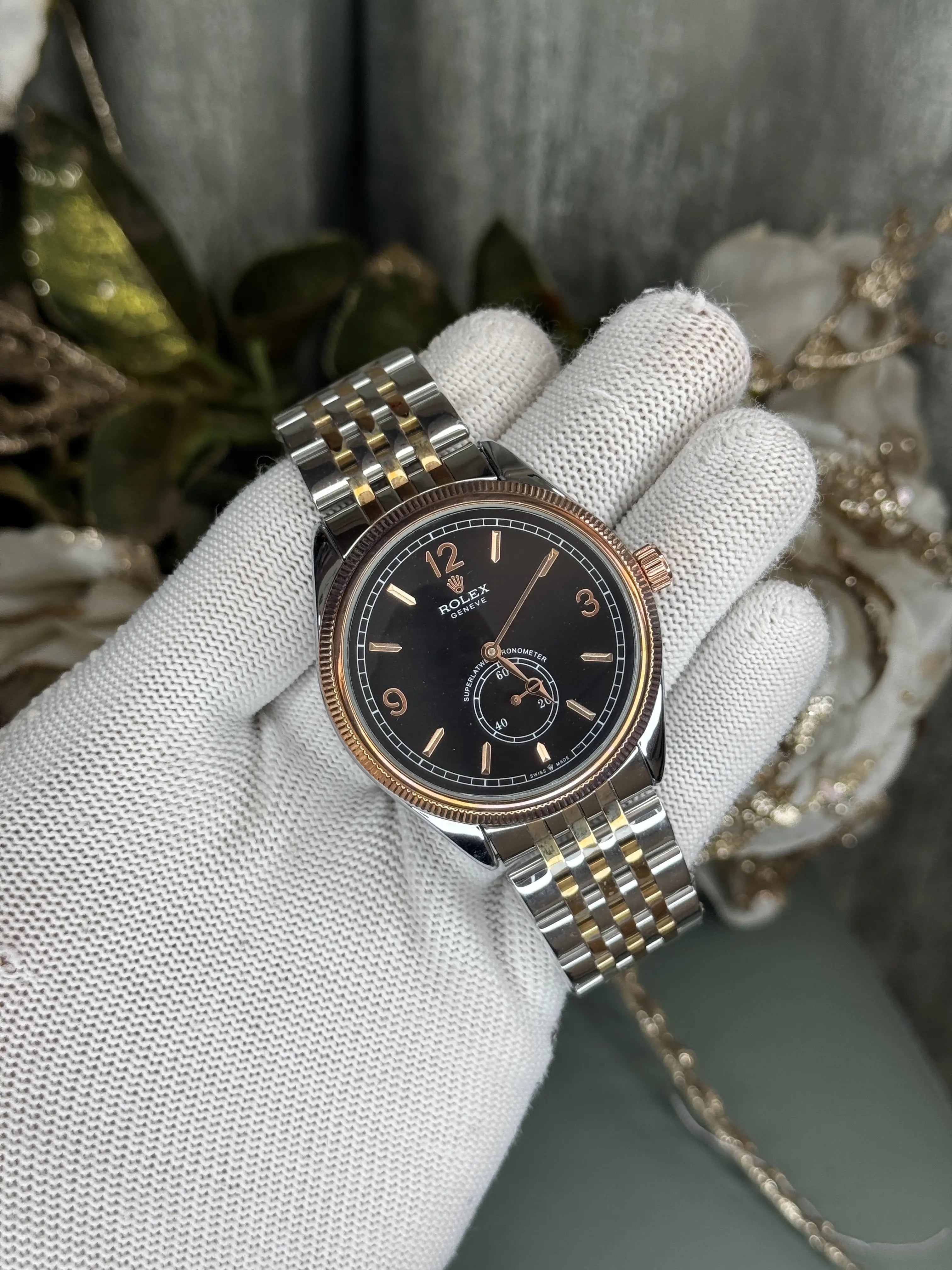 Rolex Chronometer Dual Tone Black Premium Watch