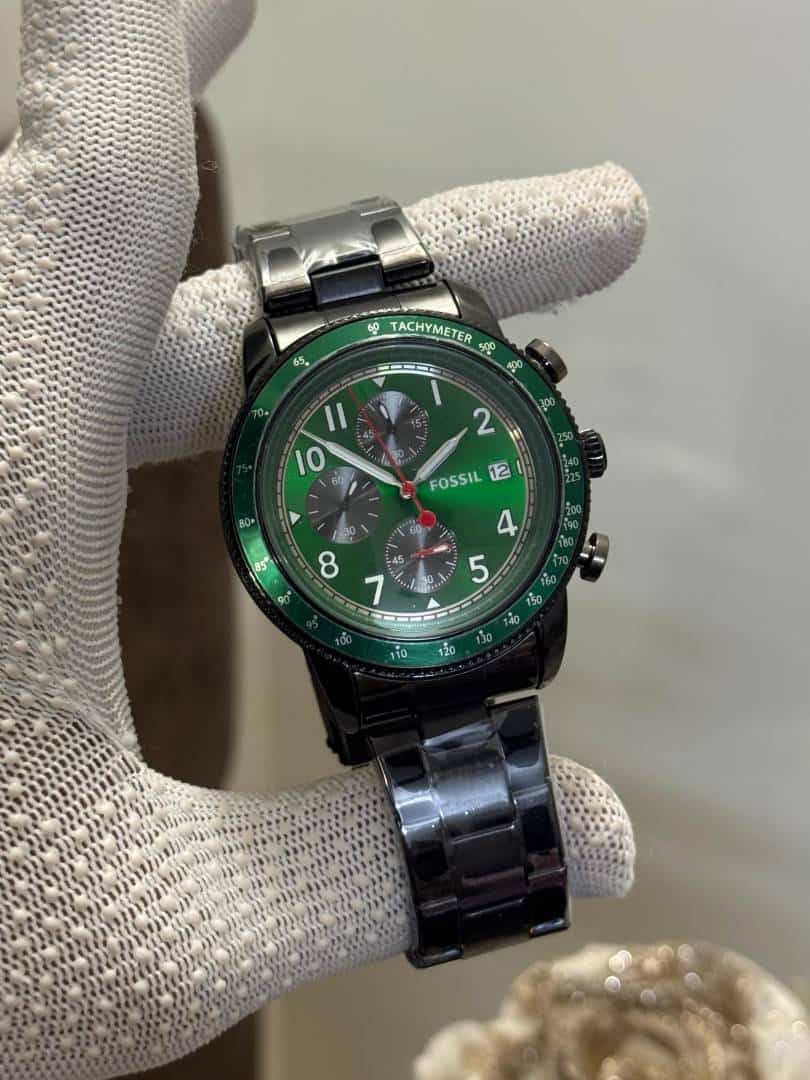 Fossi l Tourer Black Green Dial Metal Watch Main image