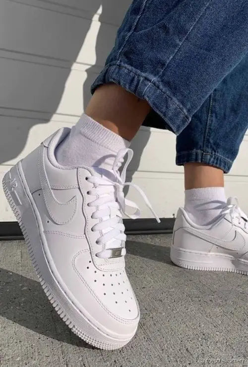 Nik e Airforce 1 Short Leather Women White Bustbag Bill CarryBag 1 Bottle lace Fixxx Only