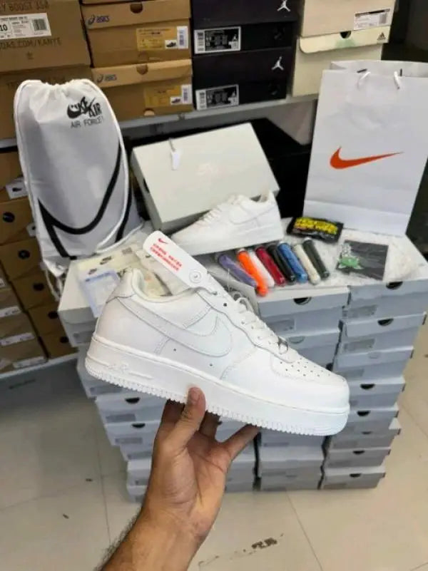 Nik e Airforce 1 Short Leather Women White Bustbag Bill CarryBag 1 Bottle lace Fixxx Only Main image