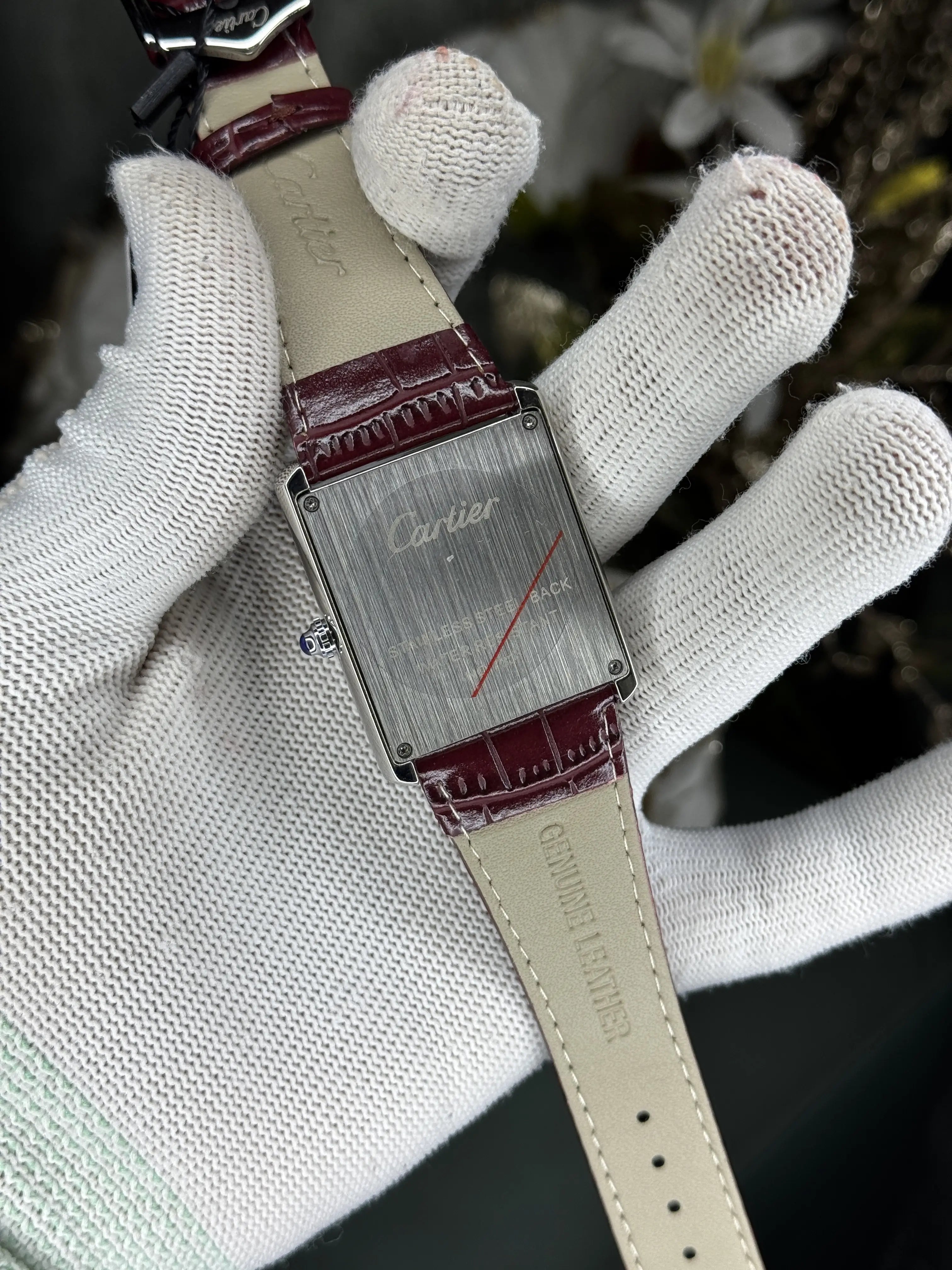 Cartie r Tank Burgundy Premium Quartz Watch