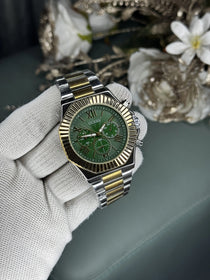 Gues s Eqaulity Dual Tone Green Premium Chronograph Watch