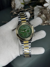 Gues s Eqaulity Dual Tone Green Premium Chronograph Watch