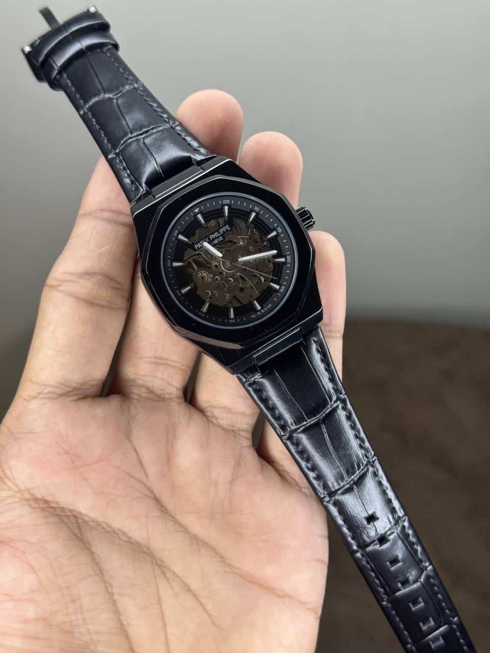 Patek Philippe Skeleton All Black Automatic Watch