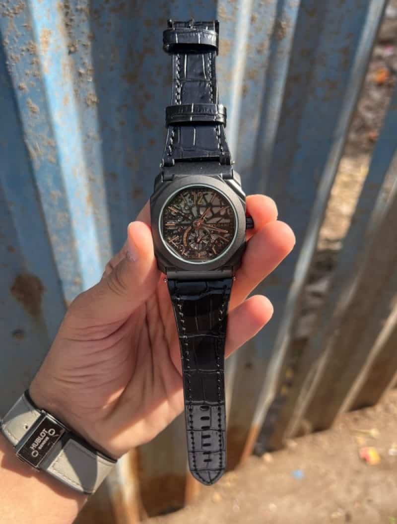 Bvlgari All Black With Copper Touch Quartz Premium Watch Secondary image