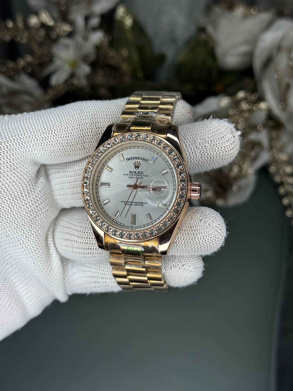 Rolex Day Date Diamond Copper White Premium Watch