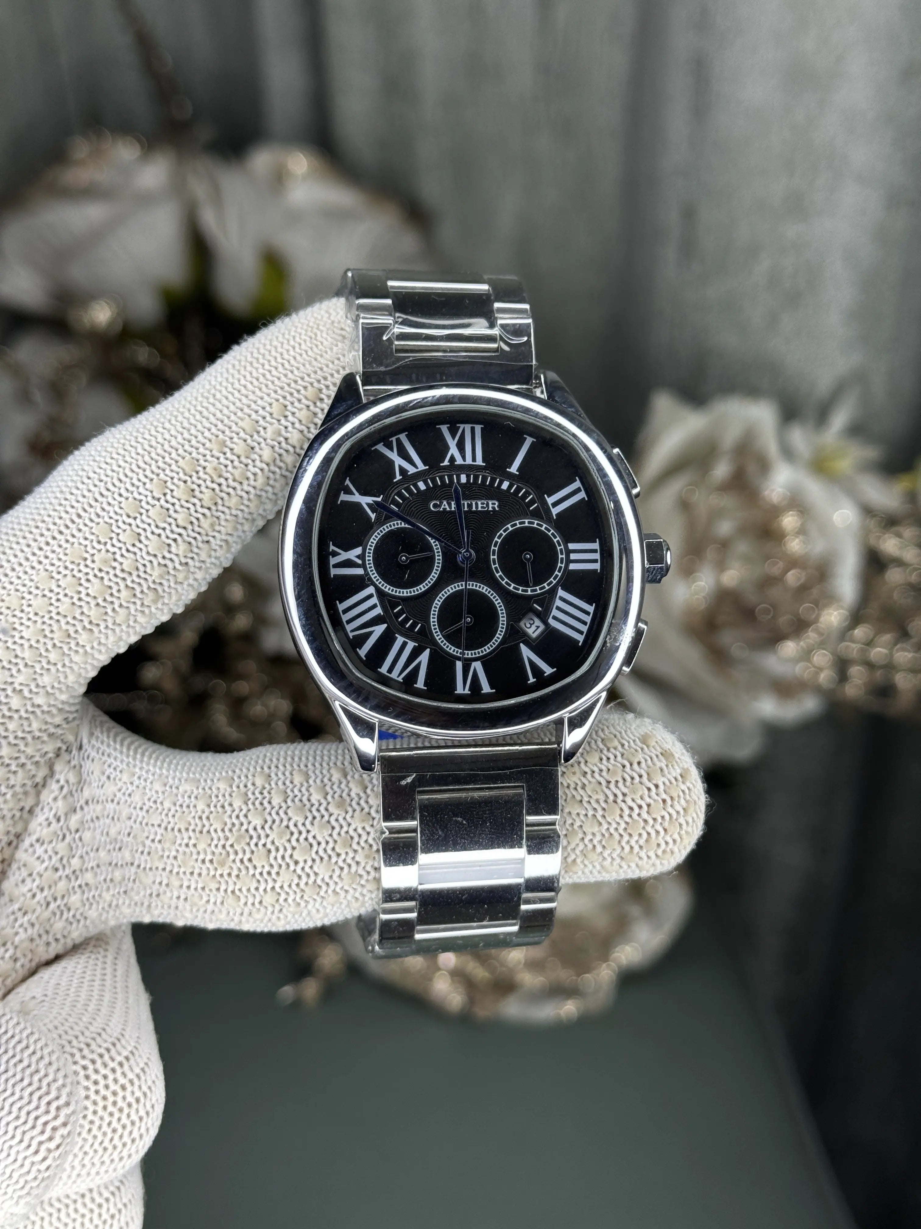 Cartie r Santos Silver With Black Limited Edition Watch Main image