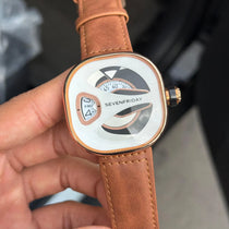 Seven Friday ME Series Leather Rose White Dial Tan Belt