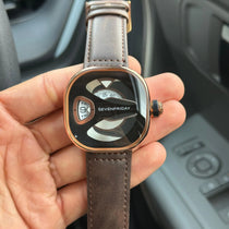 Seven Friday ME Series Leather Rose Black Dial Brown Belt