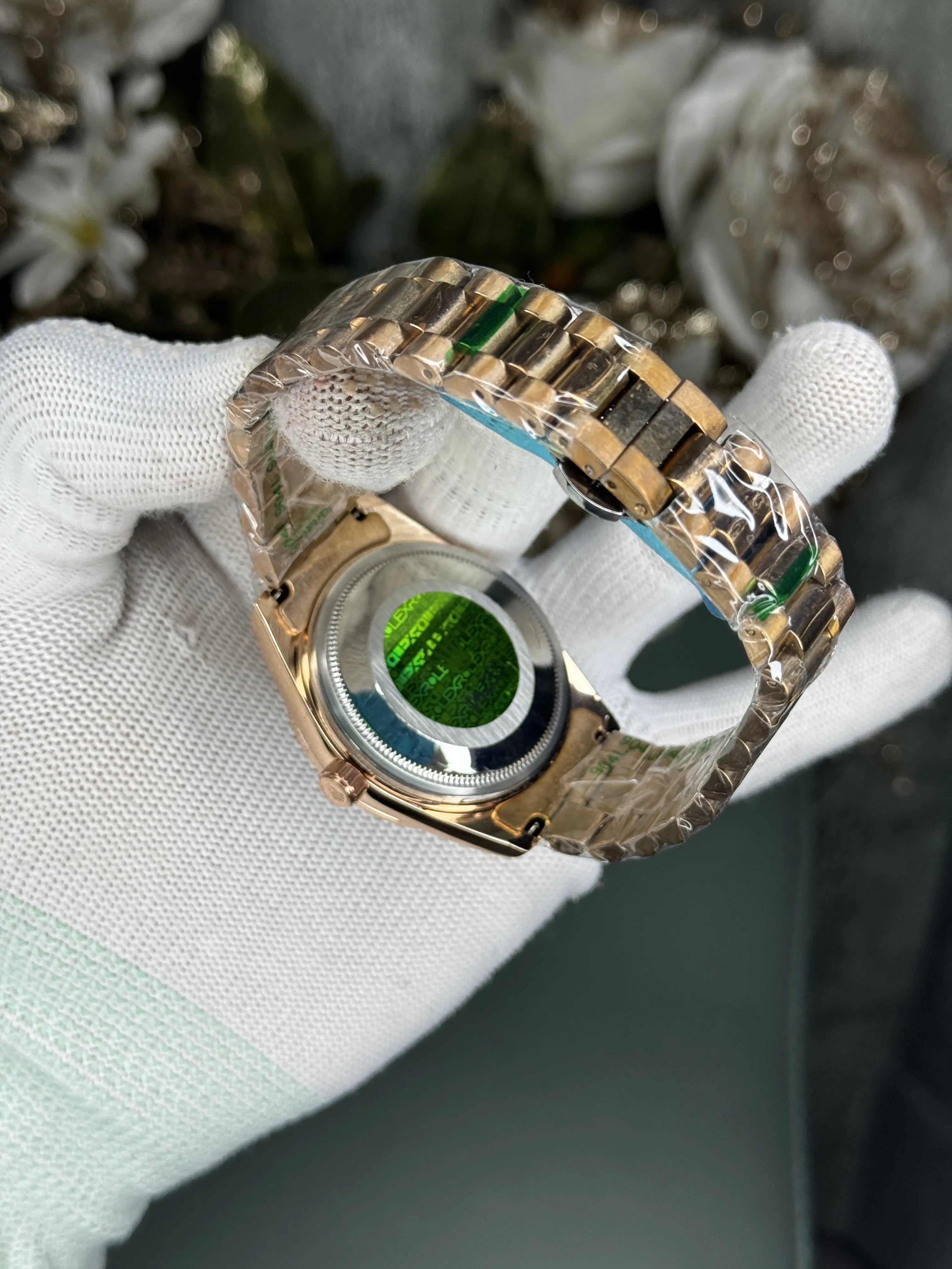 Rolex Day Date Copper Green Diamond Premium Watch