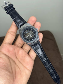 Patek Philippe Skeleton Silver Black Automatic Watch