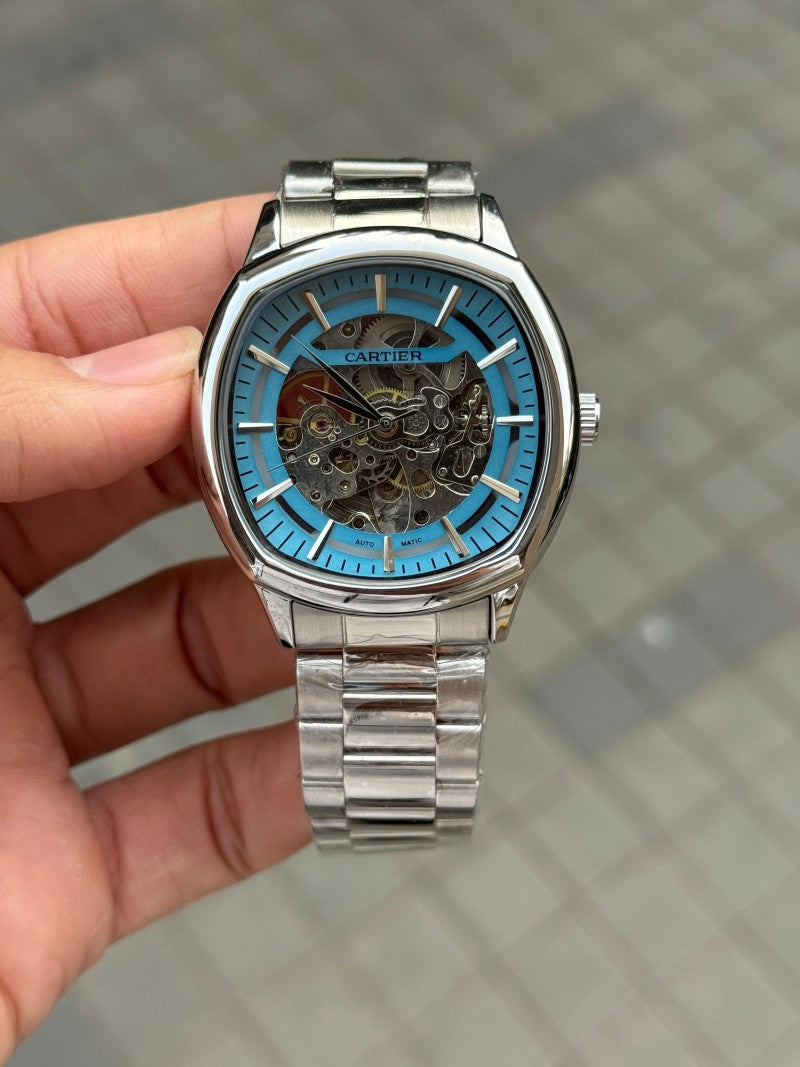 Cartie r Square Skeleton Automatic Silver Tiffany Main image