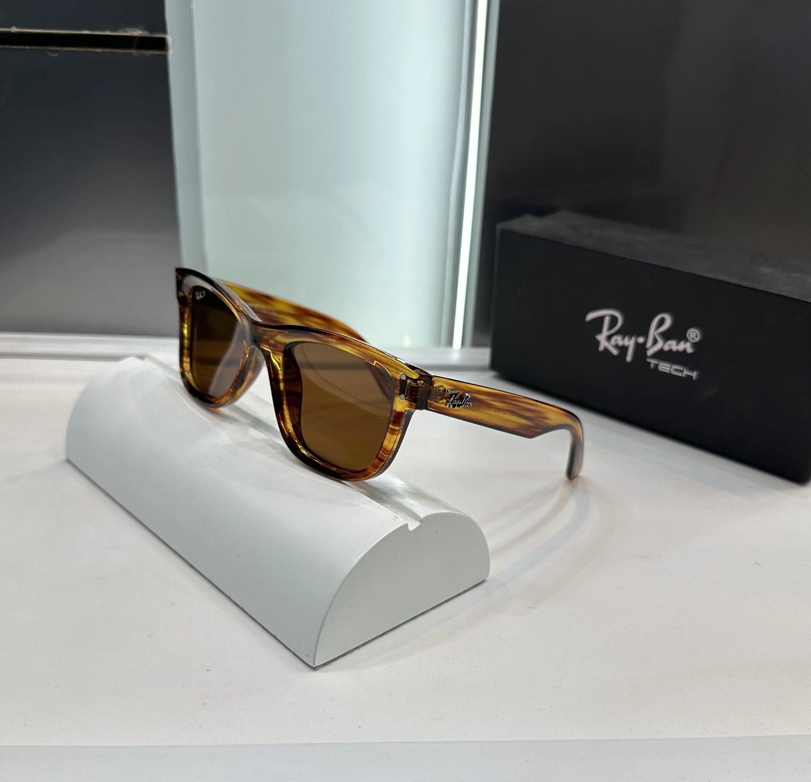 RayBan Orange Texture Brown Premium Shades 502