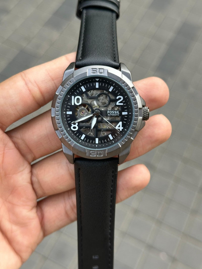 Fossi l Bronson Leather Black Gun metal