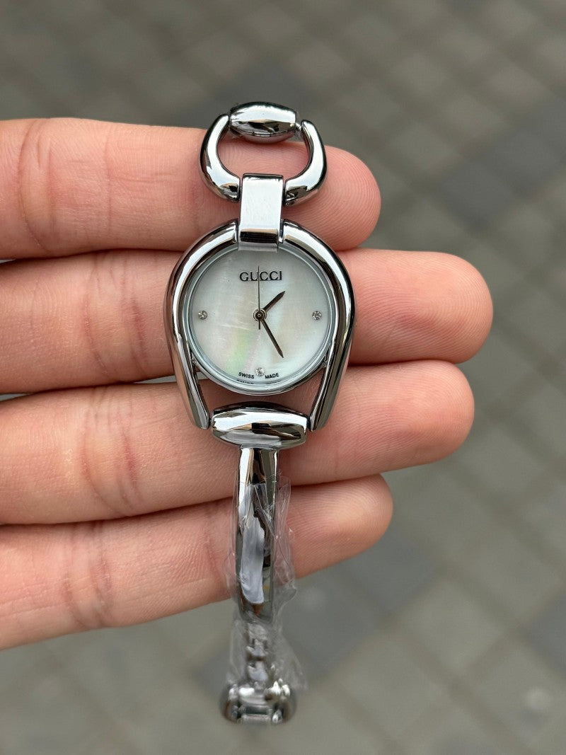 Gucc i Horsebit Women s Silver White Main image