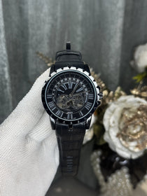 Roger Dubuis E_xcalibur All Black Leather Strap Automatic Watch