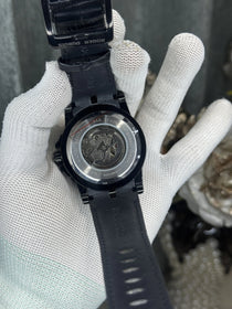 Roger Dubuis E_xcalibur All Black Leather Strap Automatic Watch