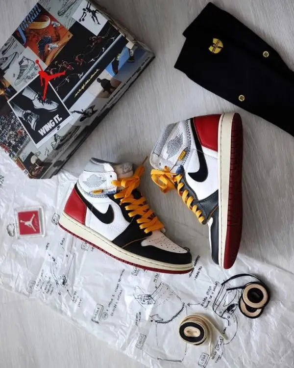 Nik_e Jordan Retro 1 High X Union Black Toe Leather Surplus Semi UA