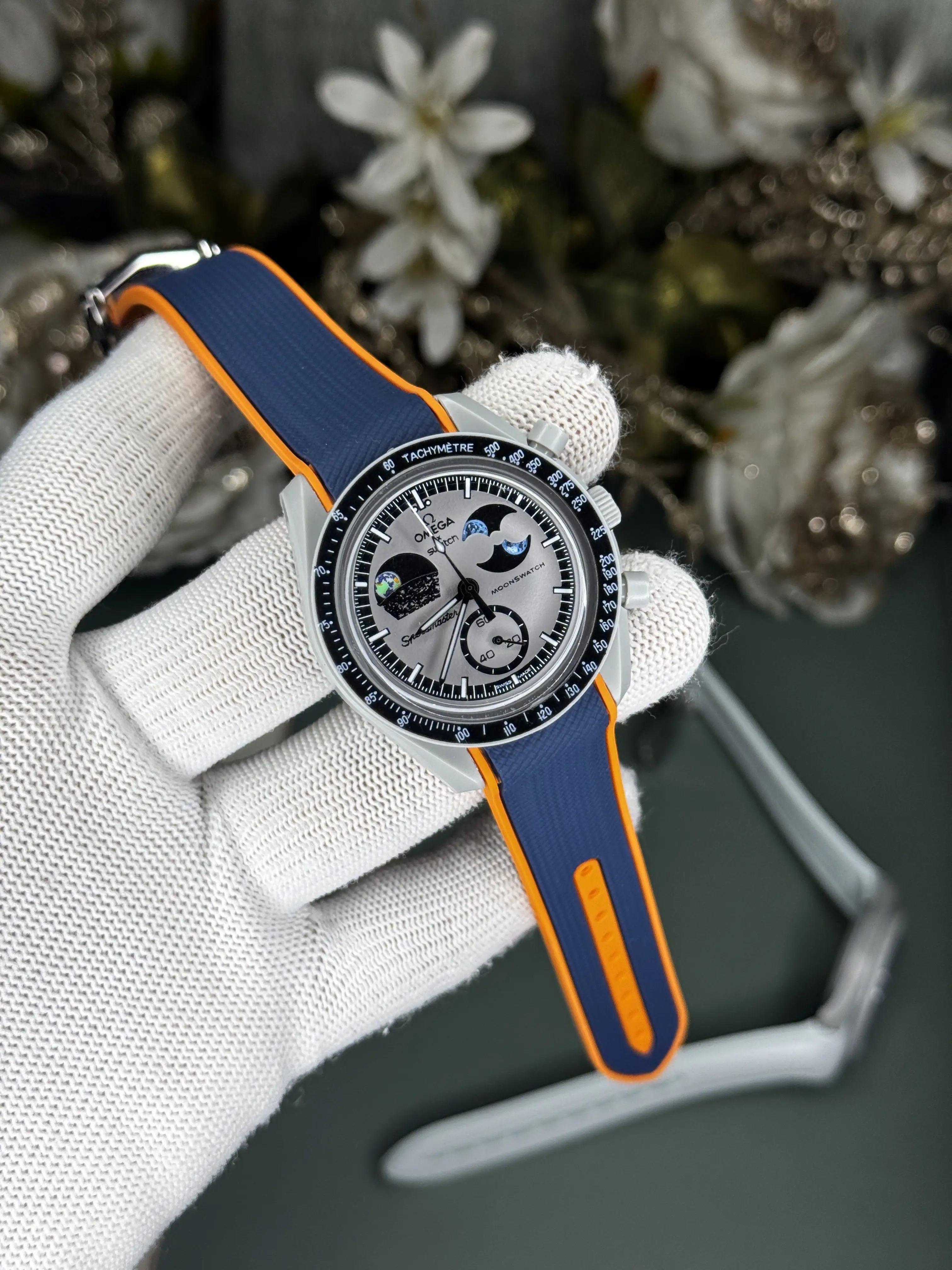Omega x Swatch Blue Orange Moonswatch Premium Watch Secondary image