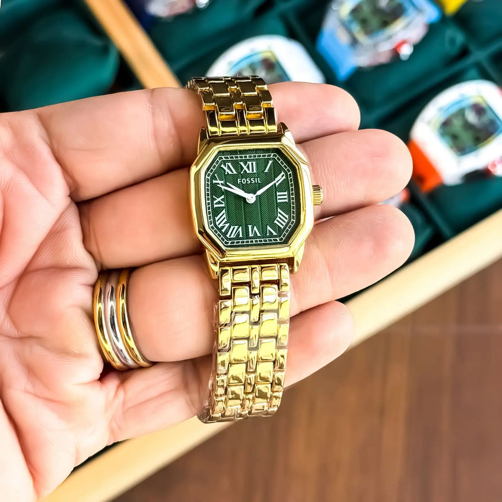 FOSSIL_LADIES_GOLD_GREEN