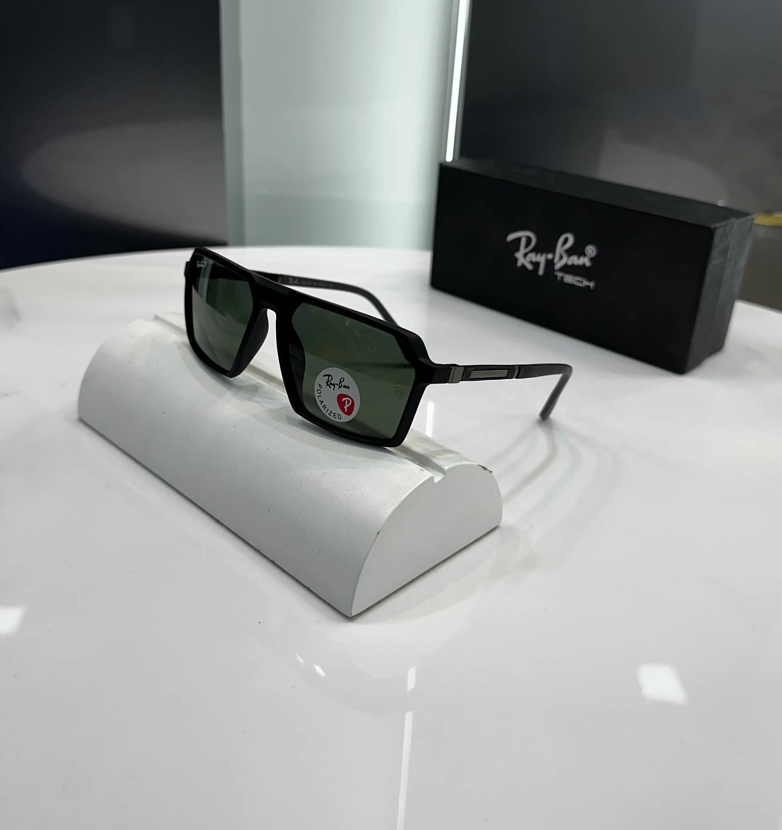 RayBan Black Green Matt Premium Shades 6225 Main image