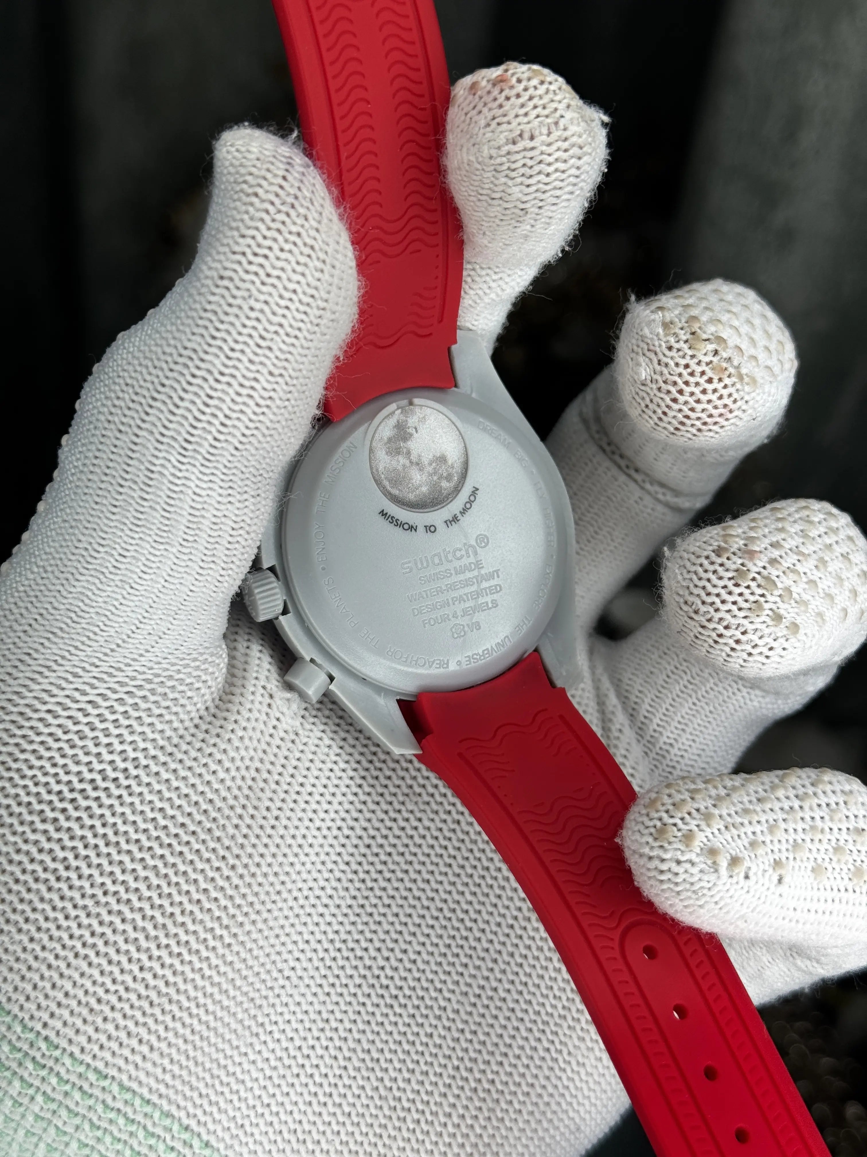 Omega x Swatch Red White Moonswatch Premium Watch