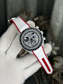 Omega x Swatch Red White Moonswatch Premium Watch
