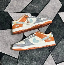 Nik_e SB DUNK STUSSY GREY ORANGE 2025 Suede Quality