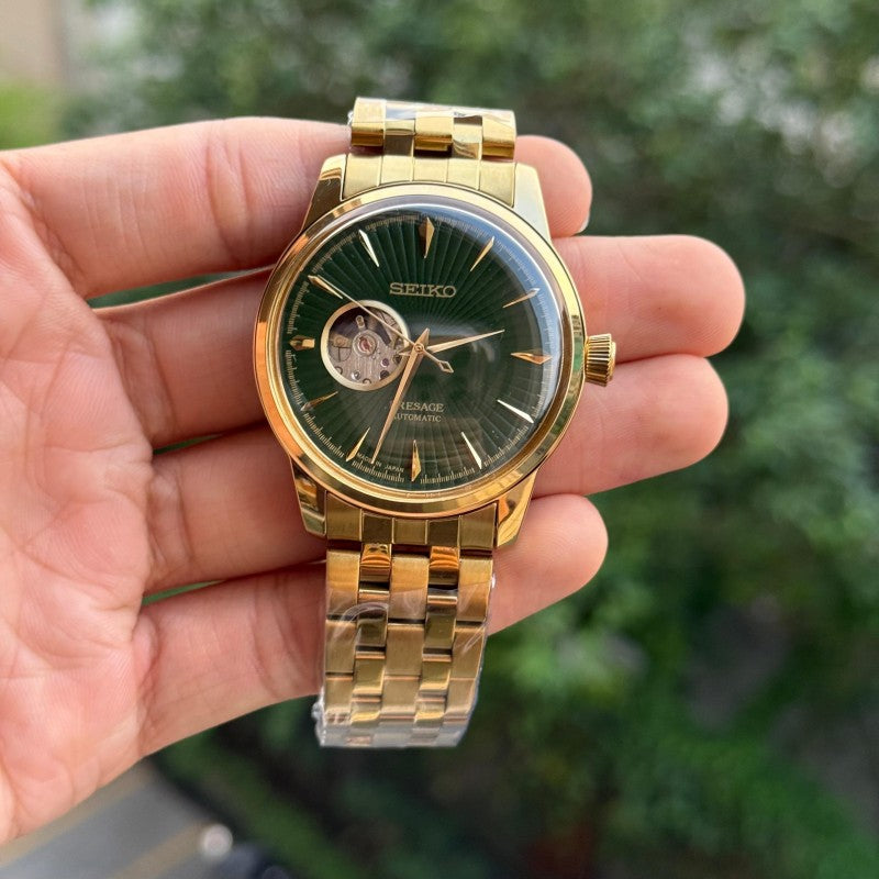 Seik o Presage Cocktail Automatic Gold Green