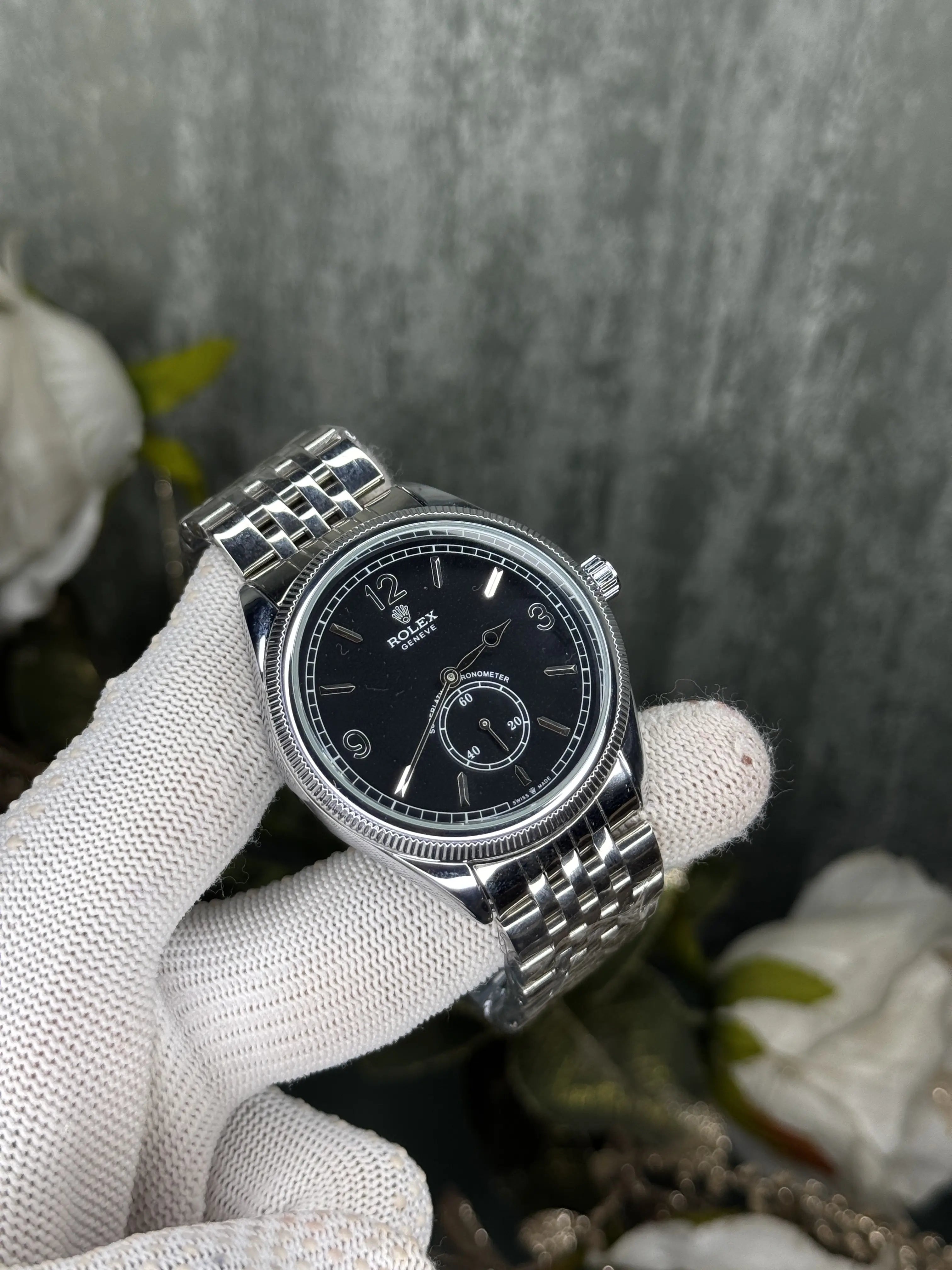 Role x Chronometer Silver Black Premium Watch Main image