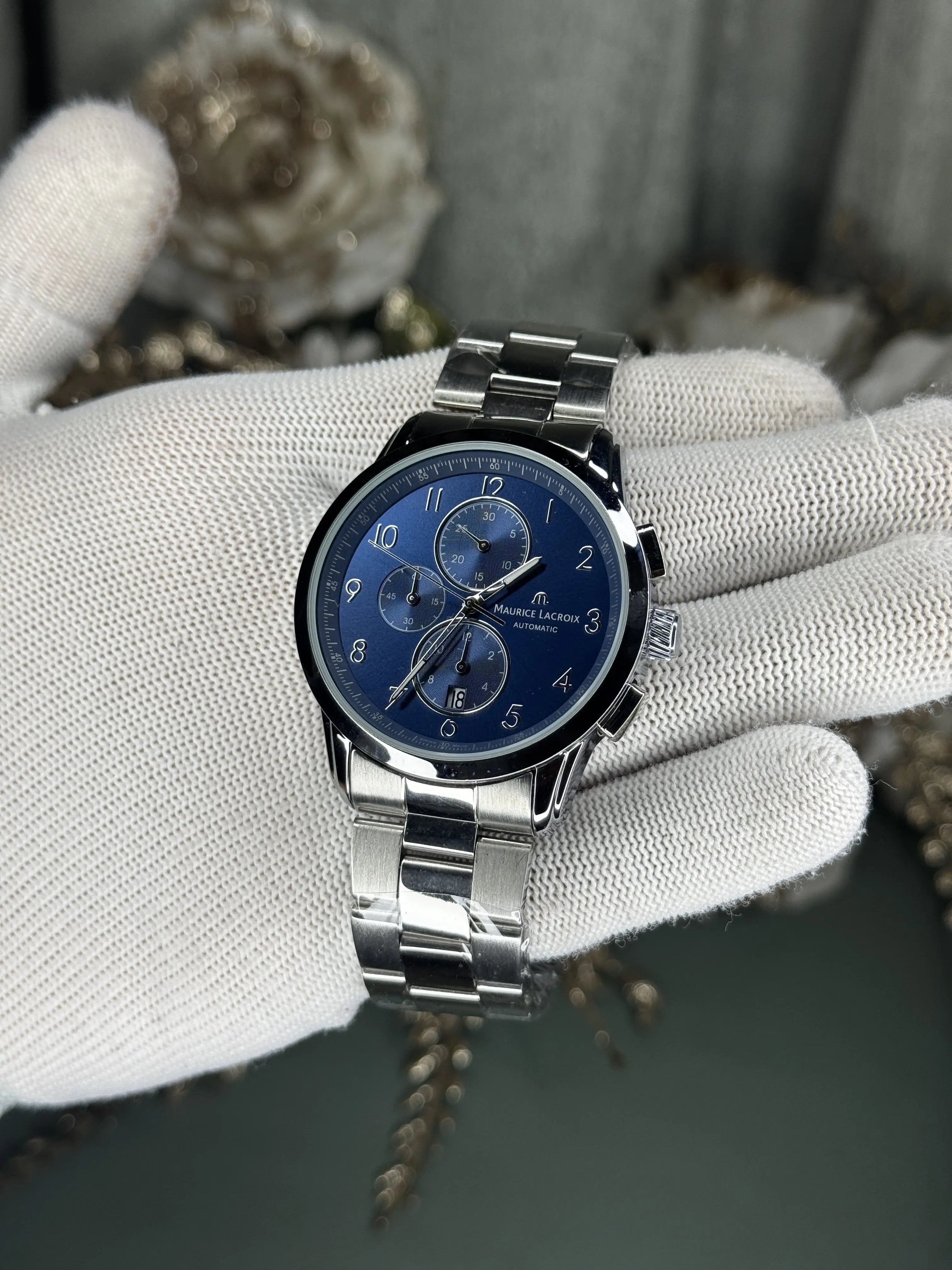 Maurice Lacroix Silver Blue Premium Chronograph Watch Secondary image