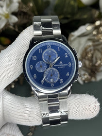 Maurice Lacroix Silver Blue Premium Chronograph Watch