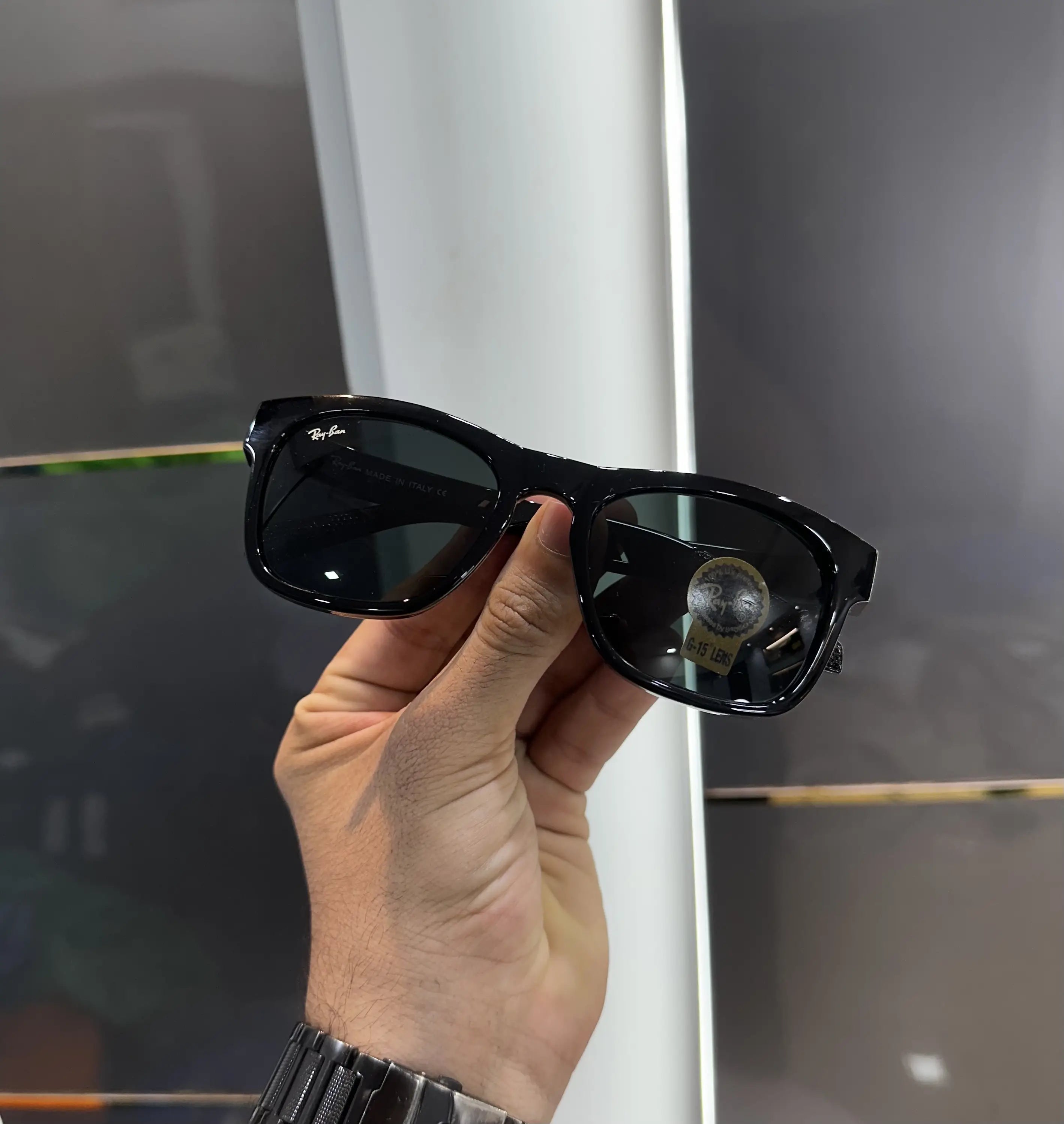 RayBan All Black Glossy Premium Shades 8283