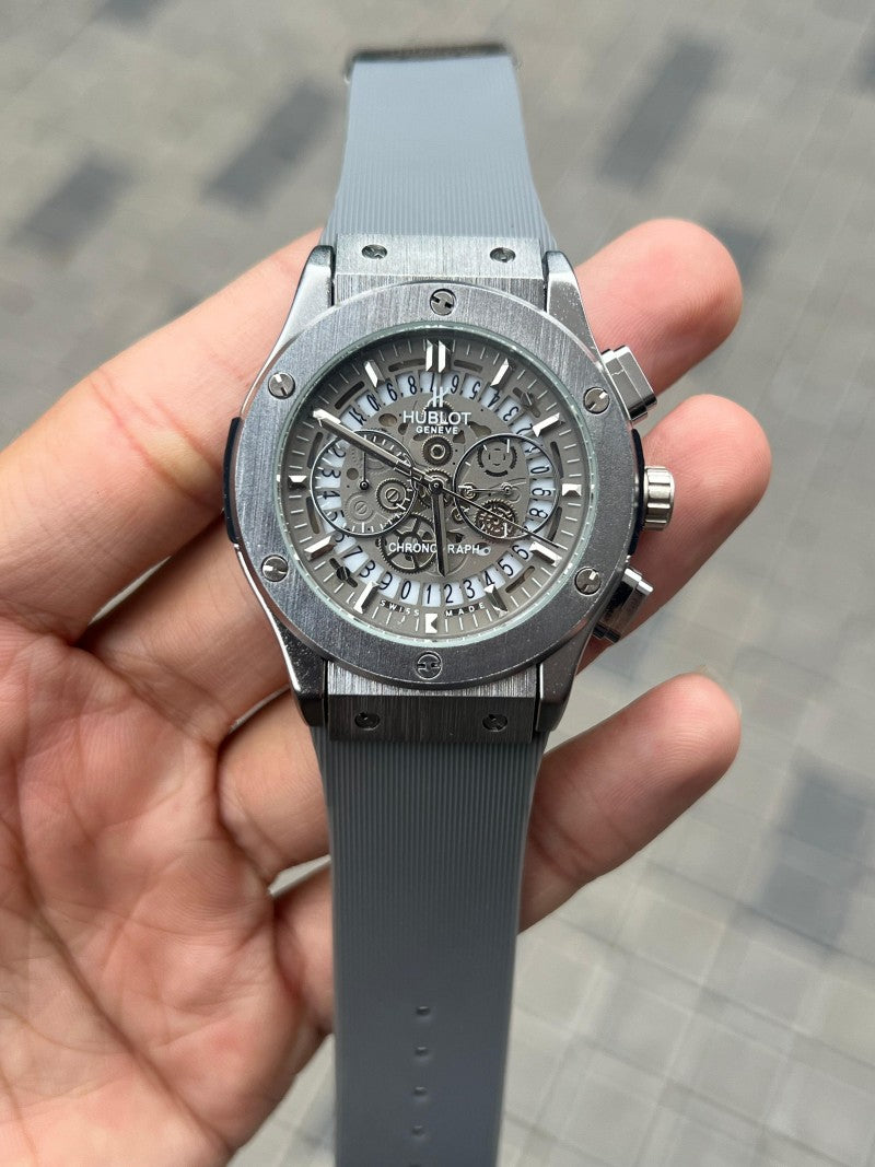 Hublo t Calendar Chronograph Grey Silicon