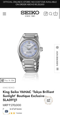 King Seik o Japan Tokyo Brilliant Sunlight Automatic Premium Watch