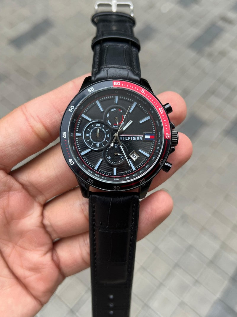 Tommy Hilfige r Chronograph Leather Secondary image