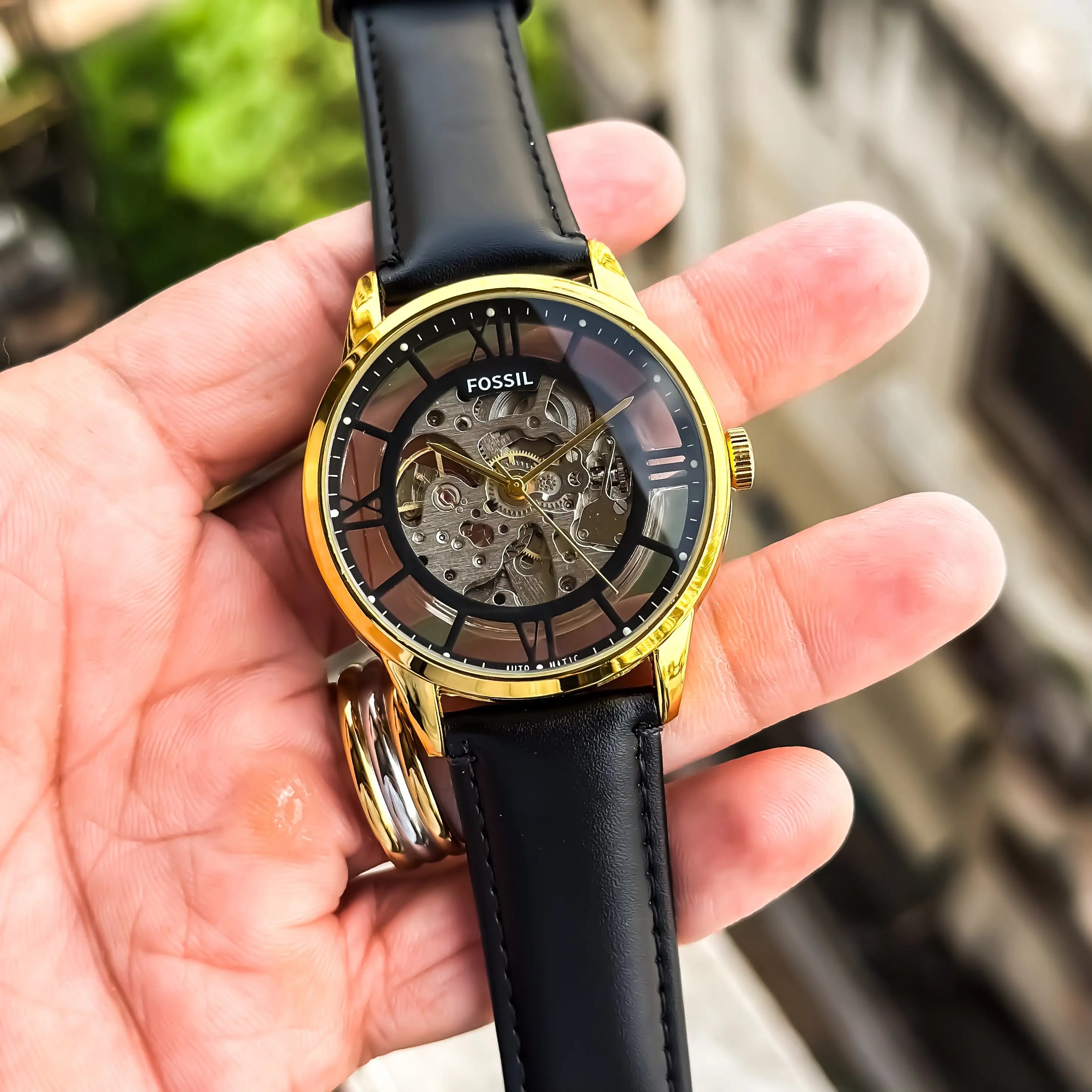 FOSSIL_AUTO_LEATHER_BLACK Main image