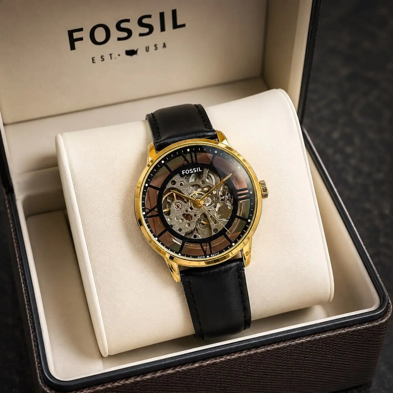 FOSSIL_AUTO_LEATHER_BLACK Secondary image
