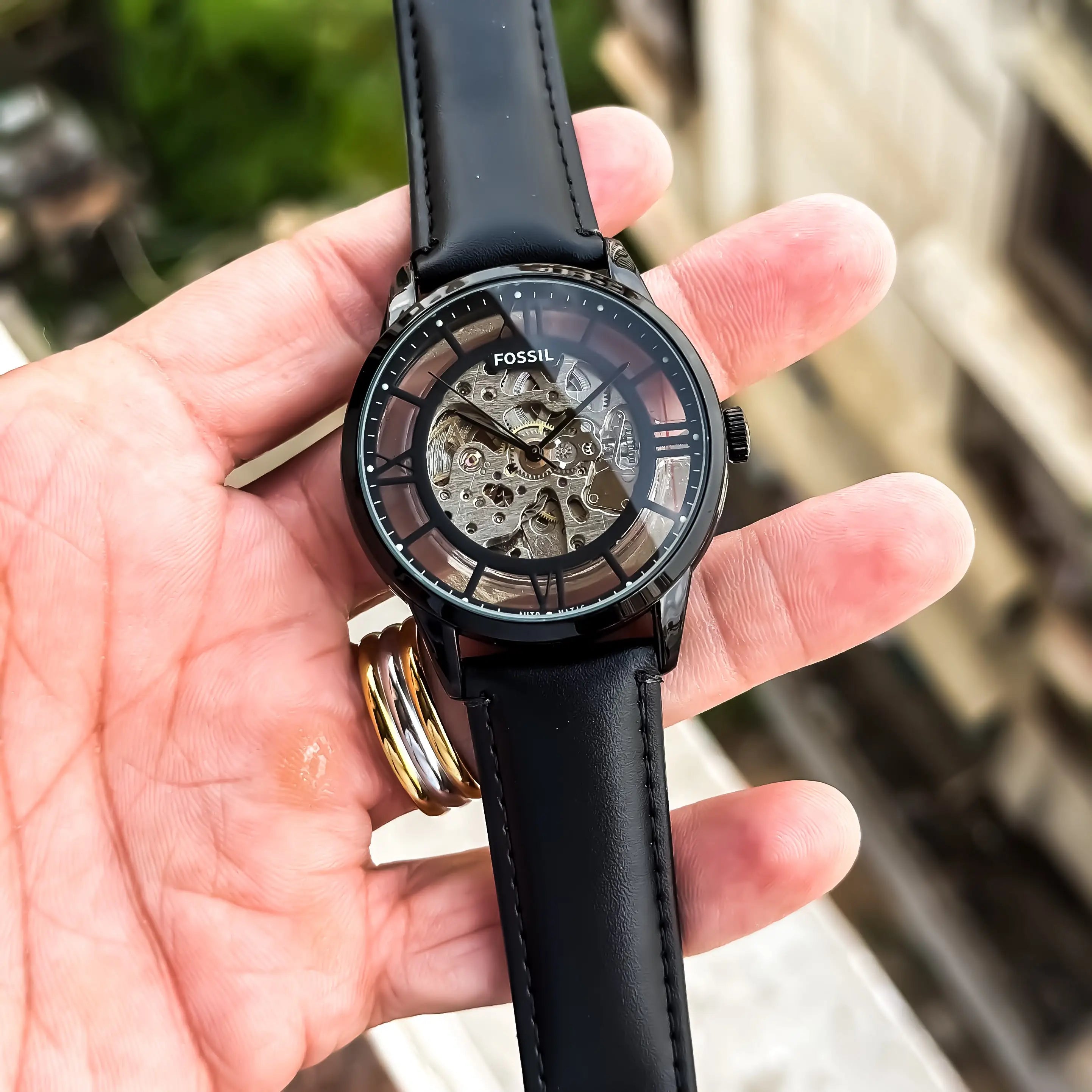 FOSSIL_AUTO_LEATHER_BLACK Main image