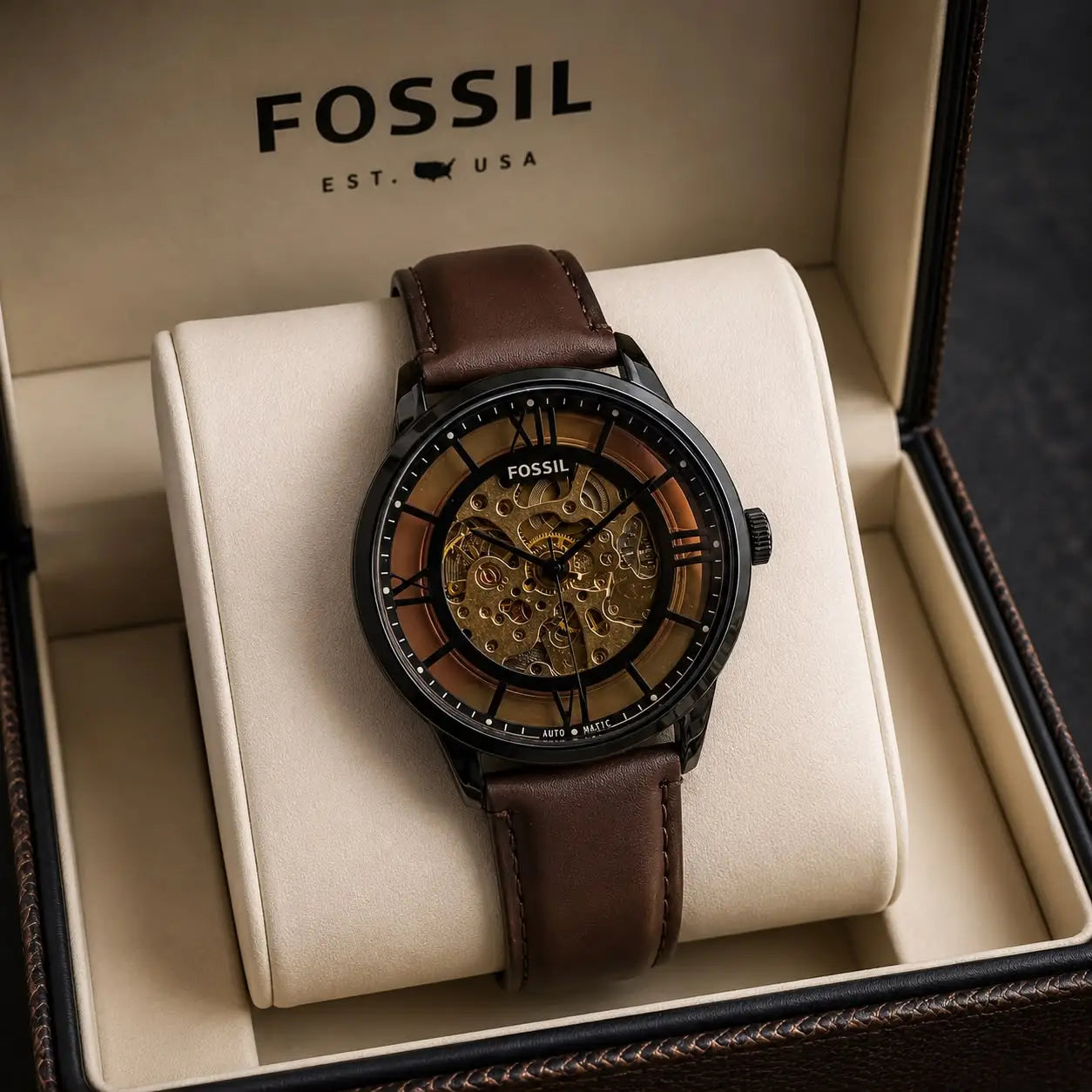 FOSSIL_AUTO_LEATHER_BROWN Secondary image