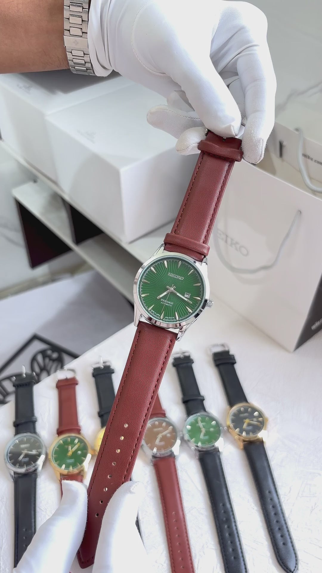 SEIK O PRESAGE LEATHER QUARTZ 933