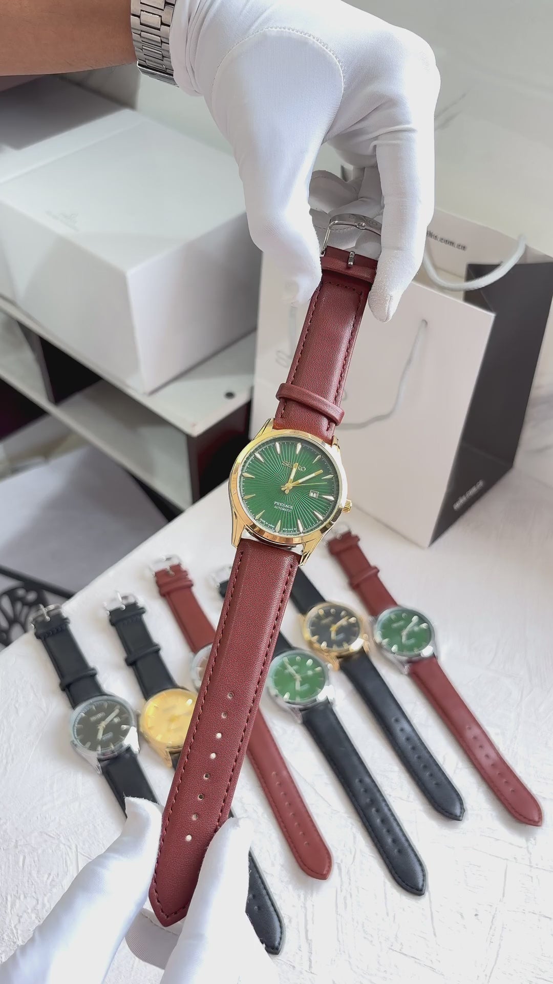 SEIK O PRESAGE LEATHER QUARTZ 933