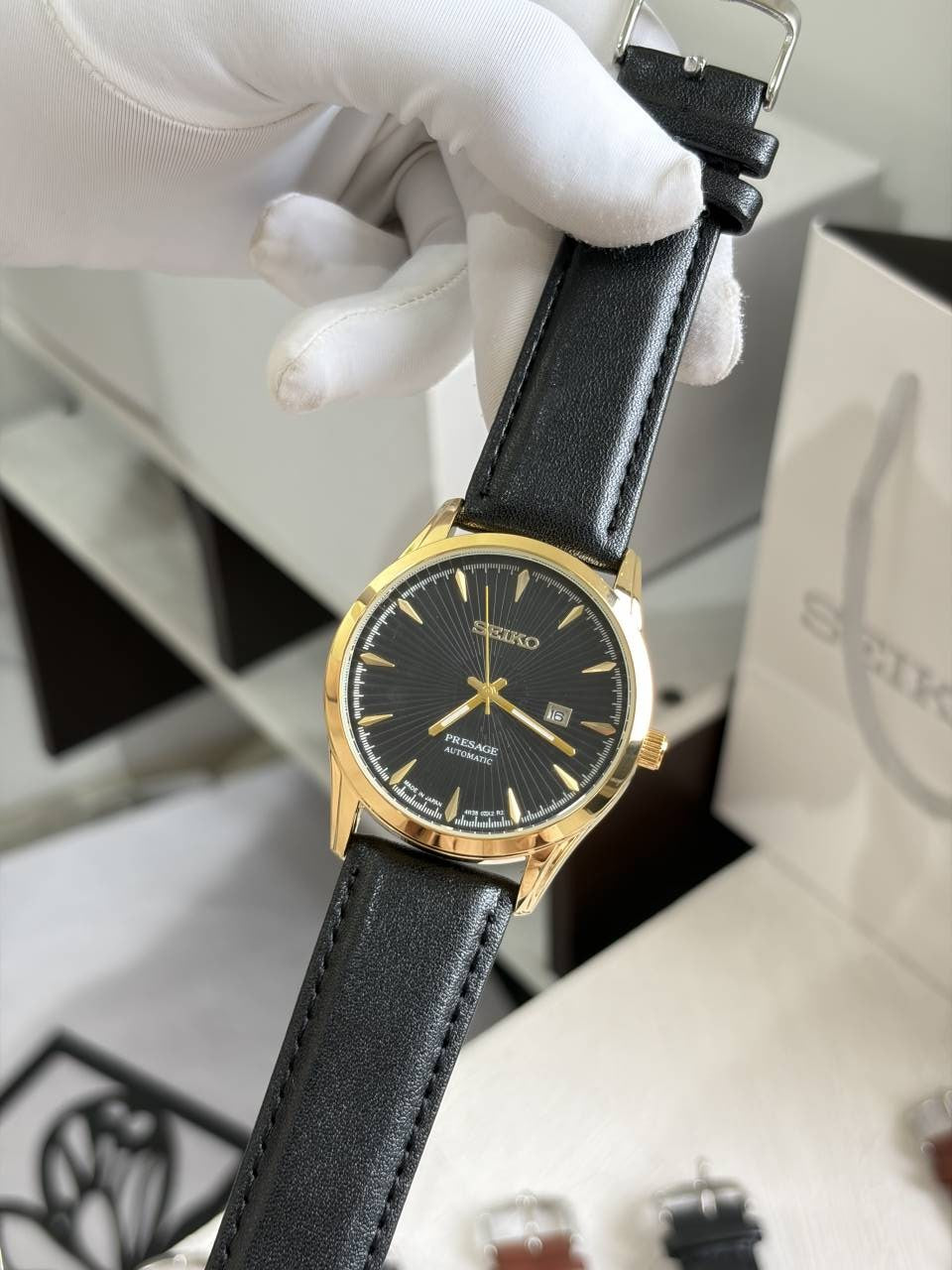 SEIK O PRESAGE LEATHER QUARTZ 933