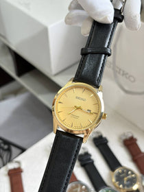 SEIK O PRESAGE LEATHER QUARTZ 933